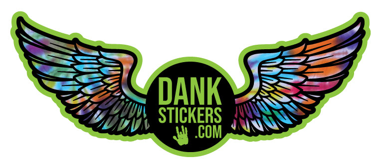 Copy of Dankstickers.com tie dye wings waterproof decal