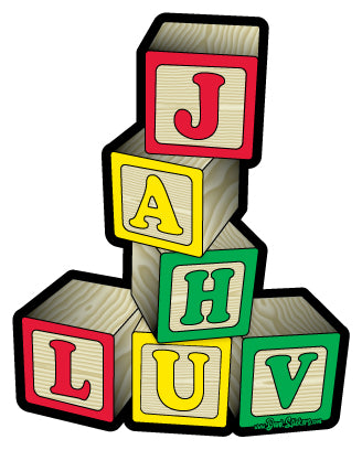 Jah Luv Baby blocks waterproof decal